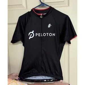 Peloton Cycling Jersey Women’s Large Black Hincapie Pockets Breathable